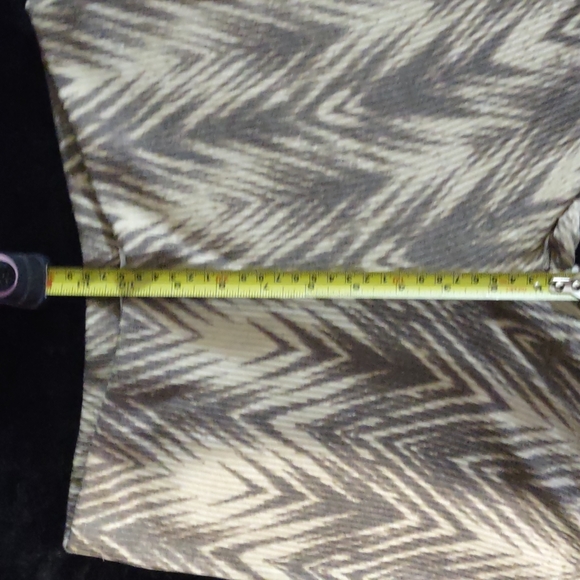 Women's Ces Femme Boho High-waist Chevron Print Bell Bottom Flared Pants - Picture 11 of 15